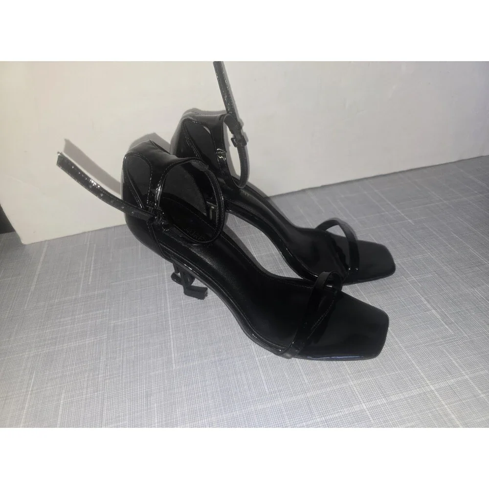 Yves Saint Laurent Opyum Black Patent Leather Sandals W 9 - Picture 2 of 12